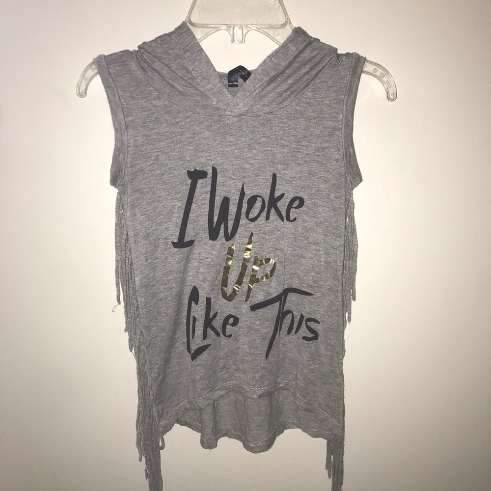 Gray Top With A Hood